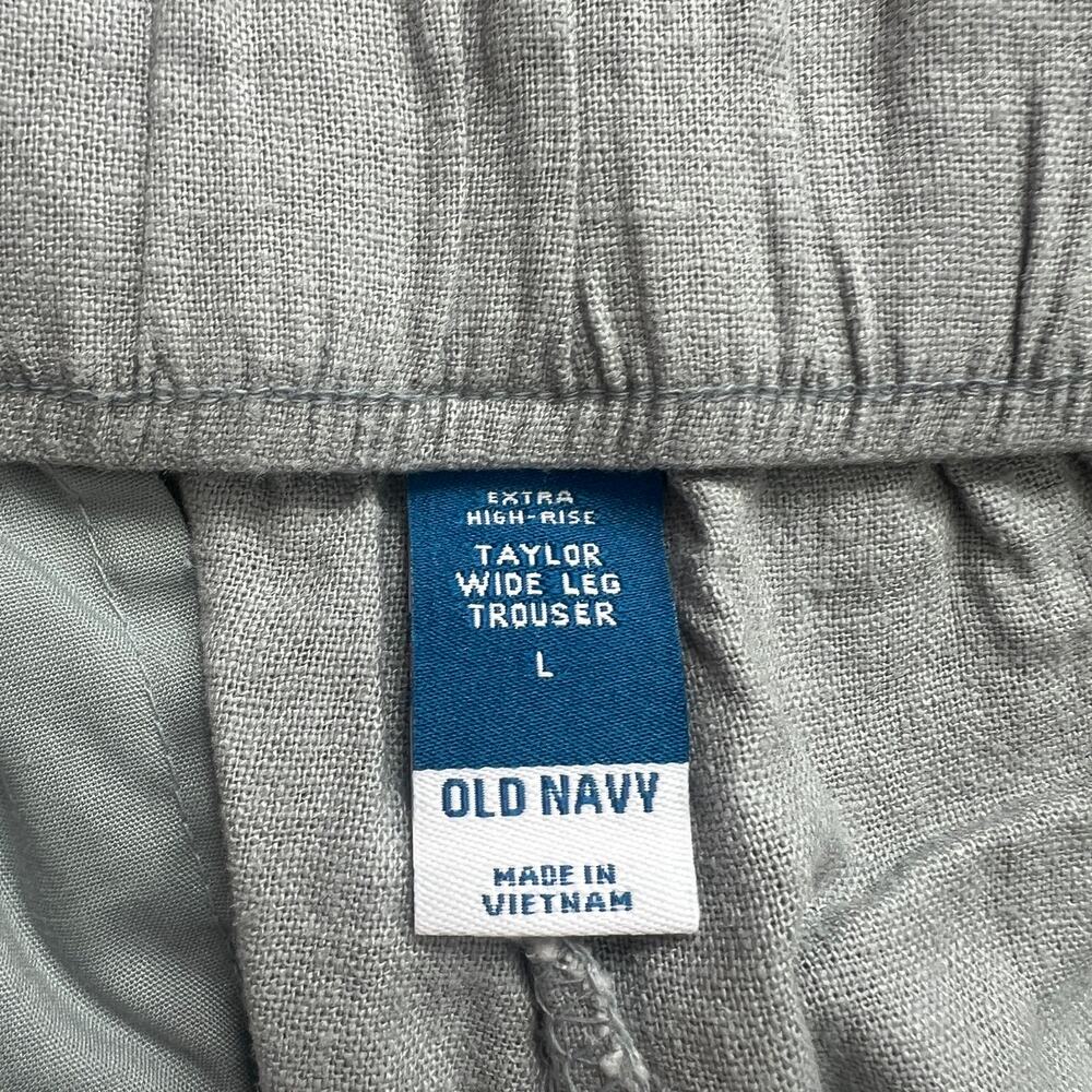 OLD NAVY Women's Extra High-Waisted Linen-Blend Taylor Wide-Leg Pants Size L - Picture 11 of 15